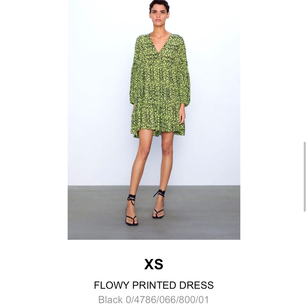 Zara flowy printed dress 4786/066